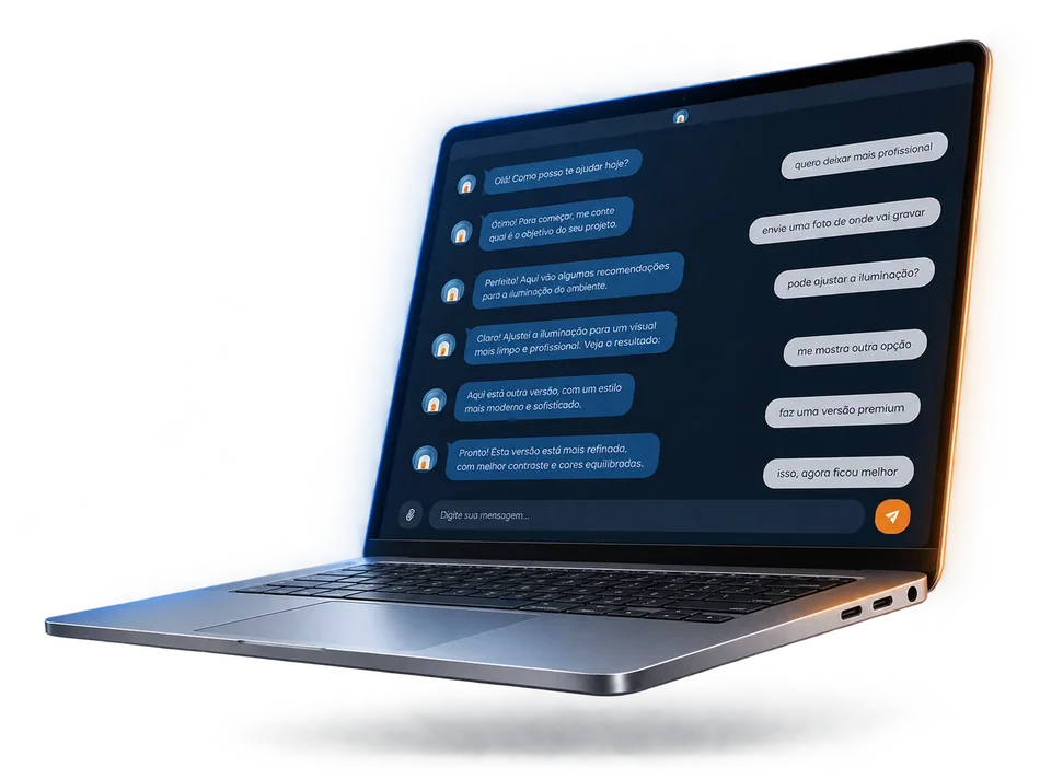 Notebook aberto mostrando a conversa com o agente de IA do Do Medo ao Play